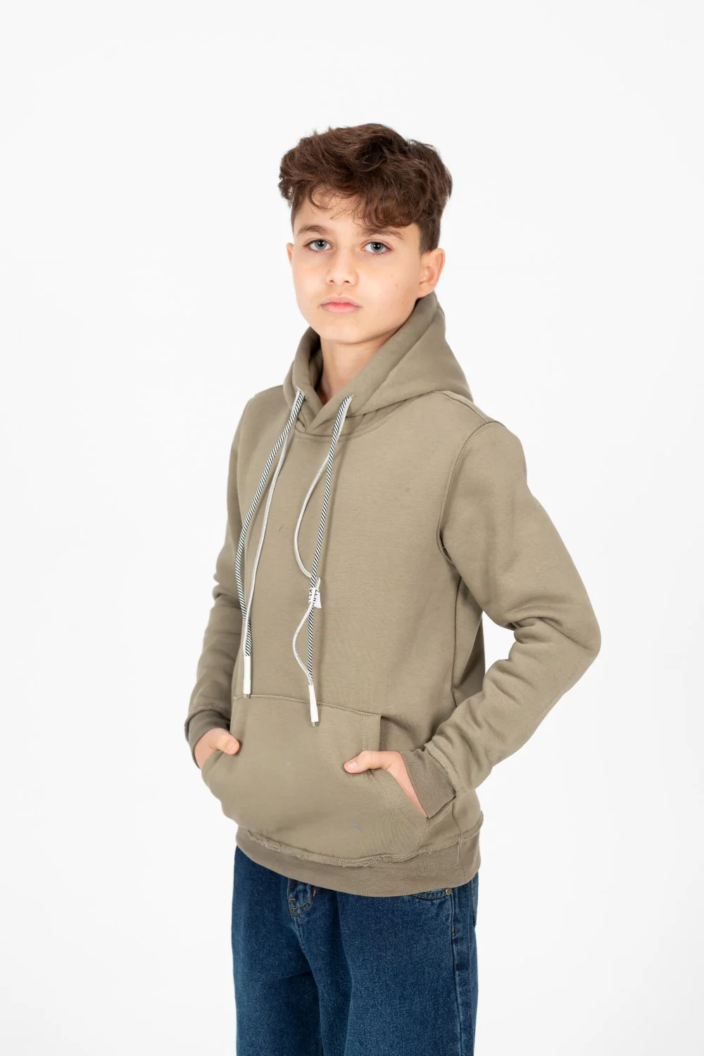 Boy's Basic Hoodie With Kangaroo Pocket And Long Sleeves - Image 7