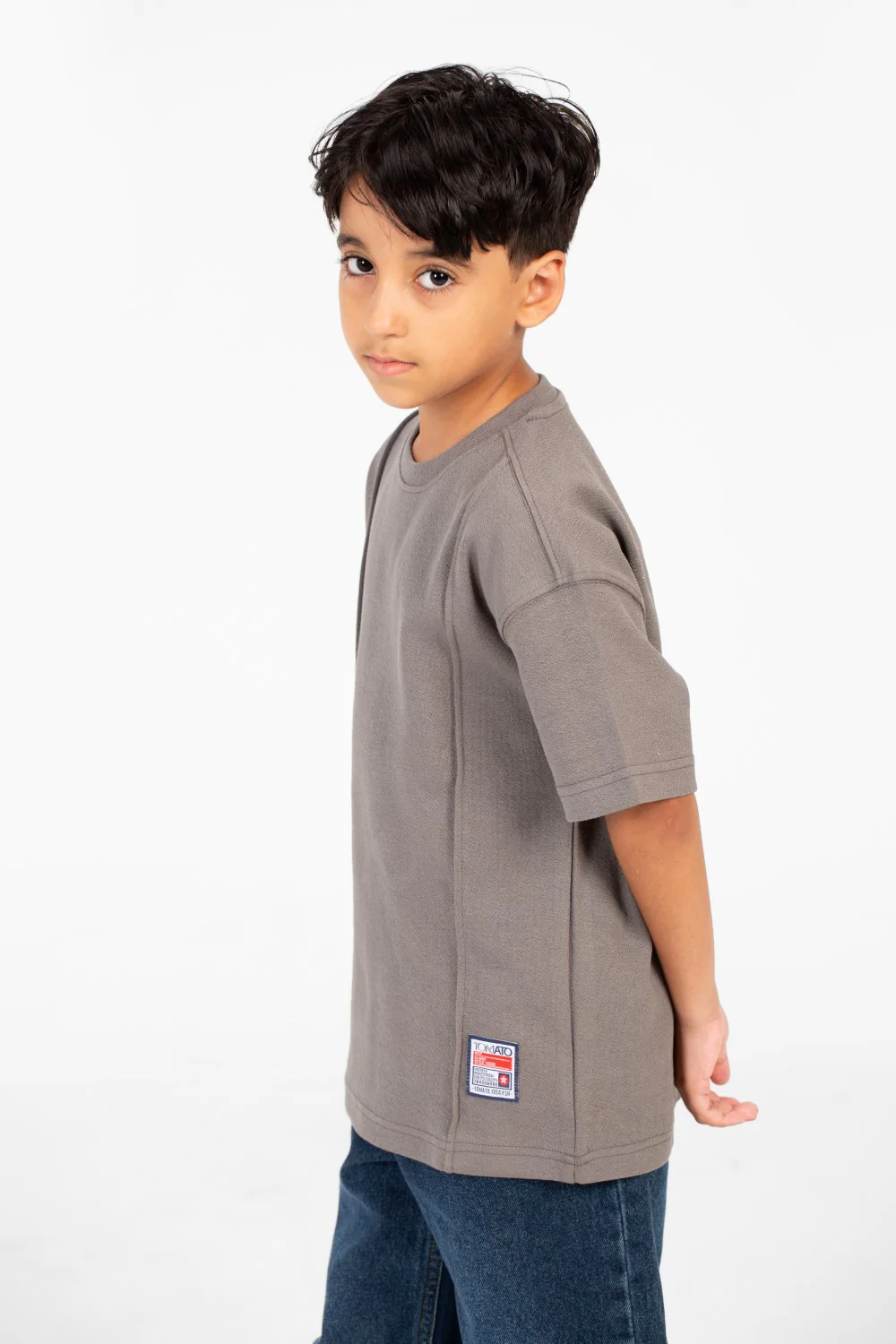 Boy's Basic Modern Design T-shirt With A Round Neck And Short Sleeves - Image 11