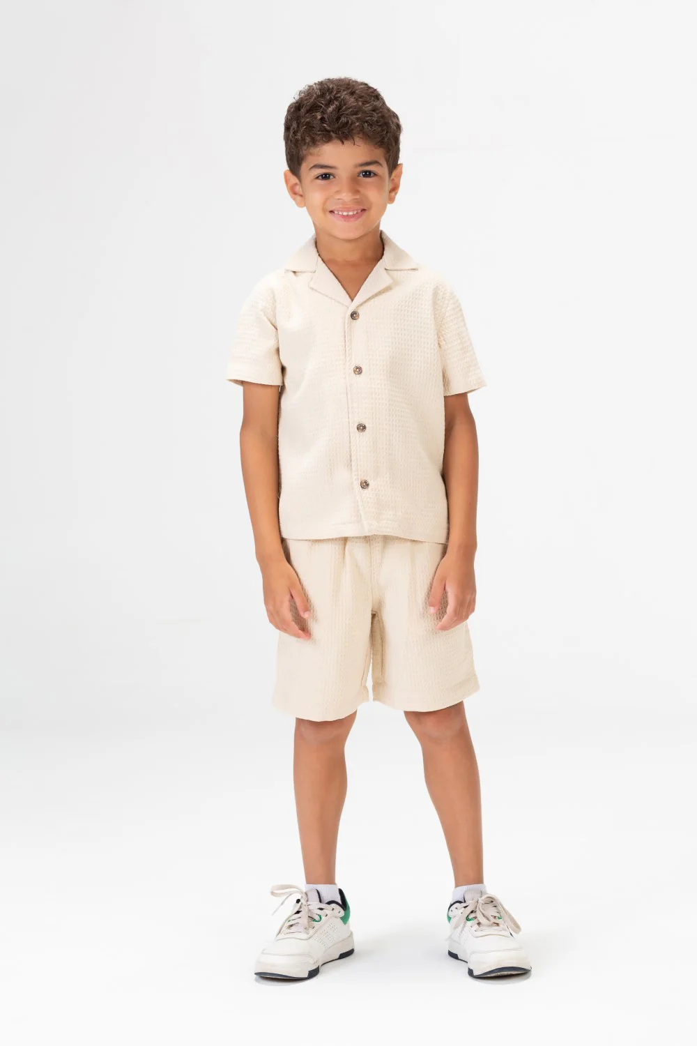 Boys Basic Outfit Consisting Of Two Pieces Sleeved Made Of Comfortable Summer Material