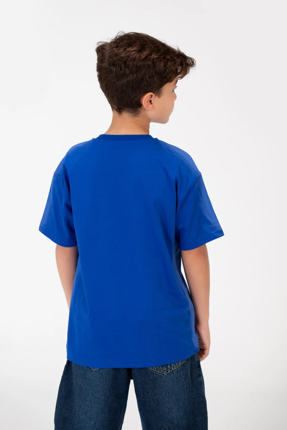 Boy's Basic Oversized Crew Neck T-Shirt - Image 6