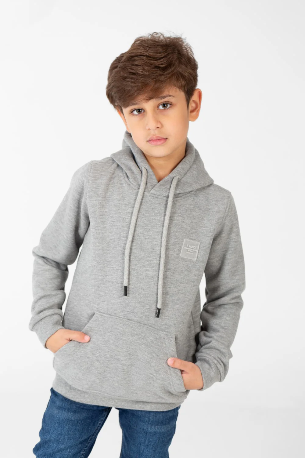 Boy's Basic Plain Hoodie Sweatshirt With Kangaroo Pocket - Image 17