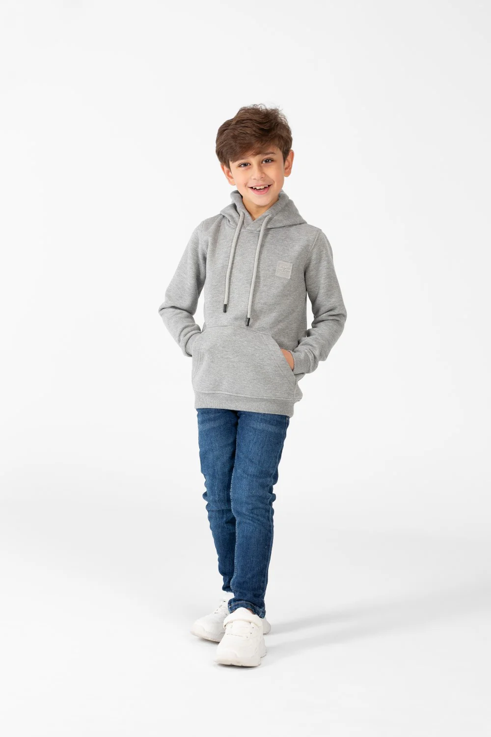 Boy's Basic Plain Hoodie Sweatshirt With Kangaroo Pocket - Image 20