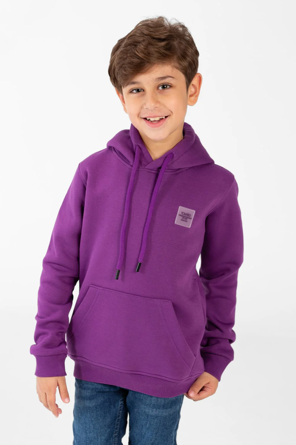 Boy's Basic Plain Hoodie Sweatshirt With Kangaroo Pocket - Image 29