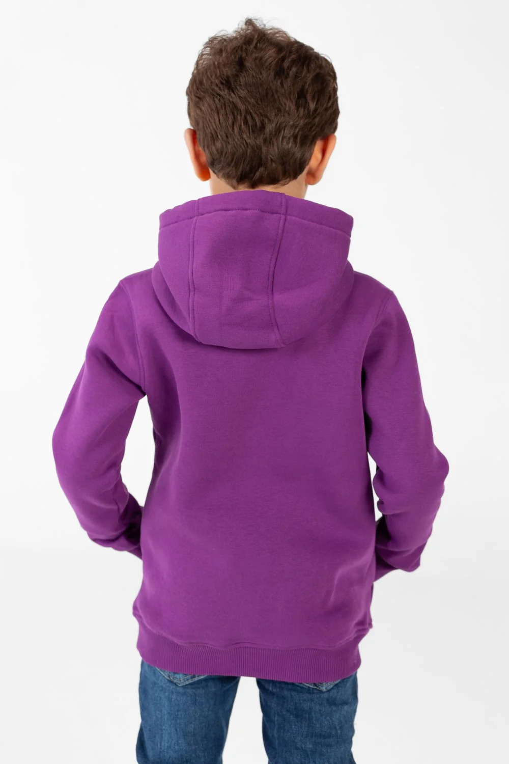 Boy's Basic Plain Hoodie Sweatshirt With Kangaroo Pocket - Image 30