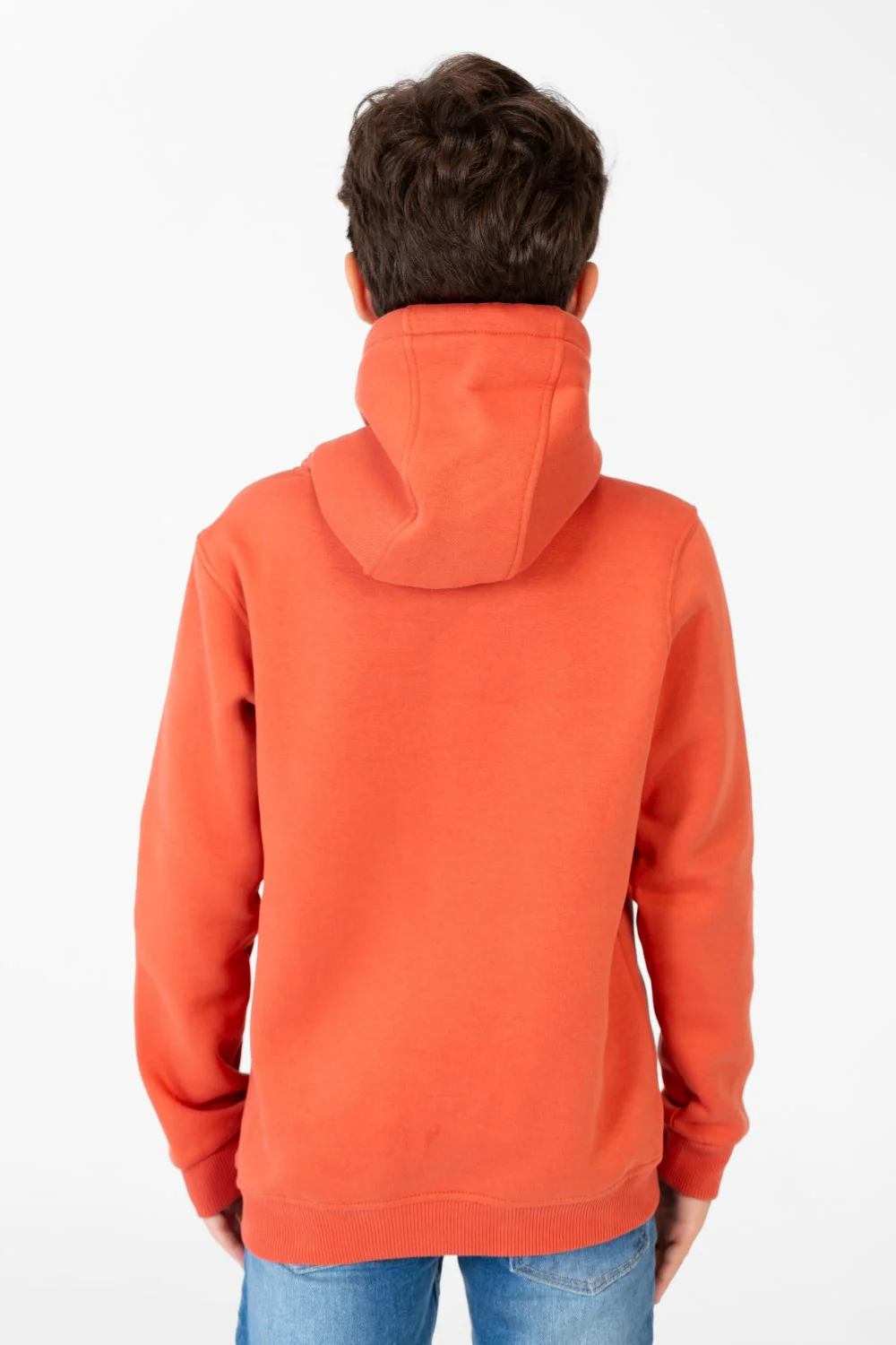 Boy's Basic Plain Hoodie Sweatshirt With Kangaroo Pocket - Image 38