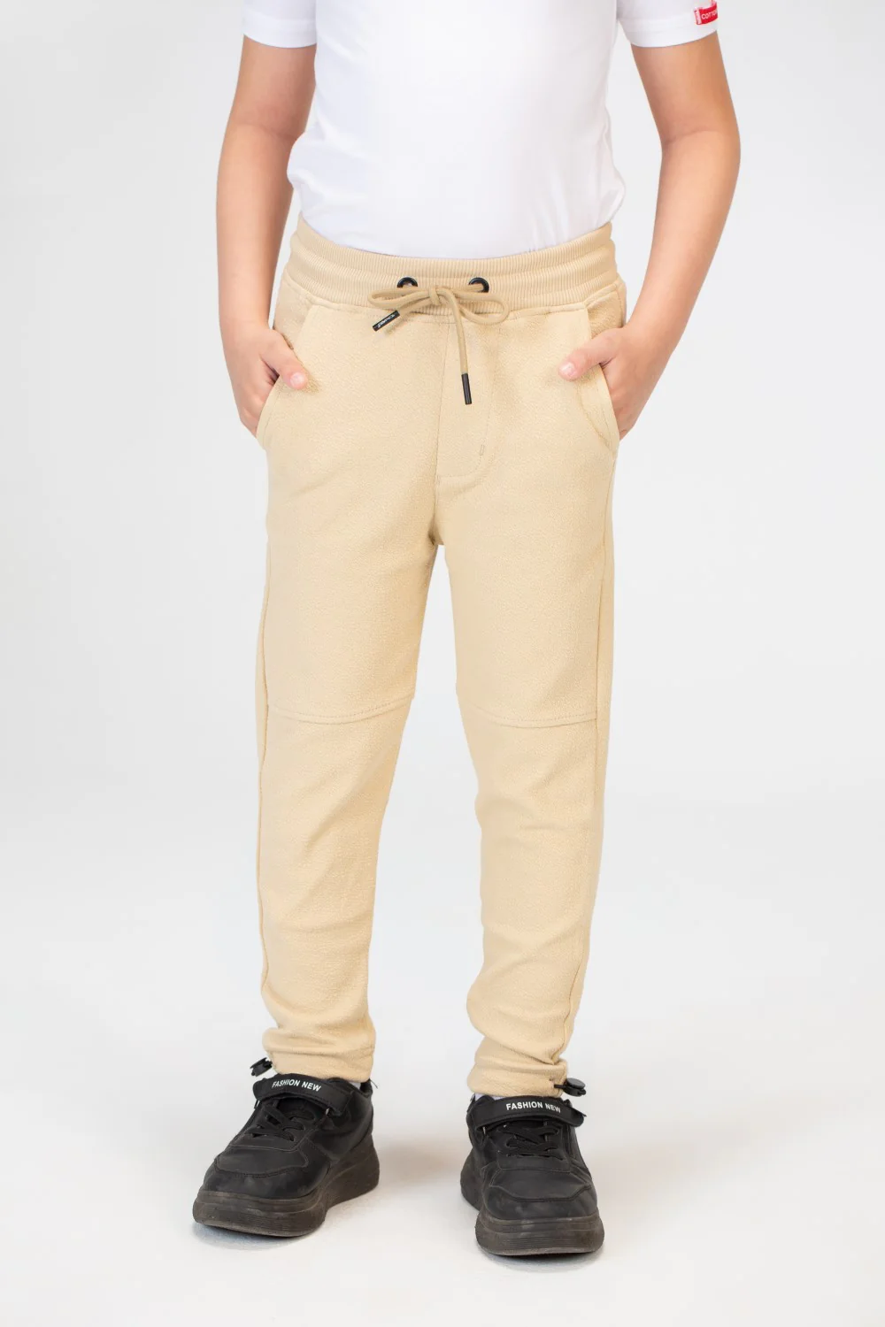 Boys Basic Plain Sweatpants With An Elastic Band In The Middle And A Back Pocket - Image 3