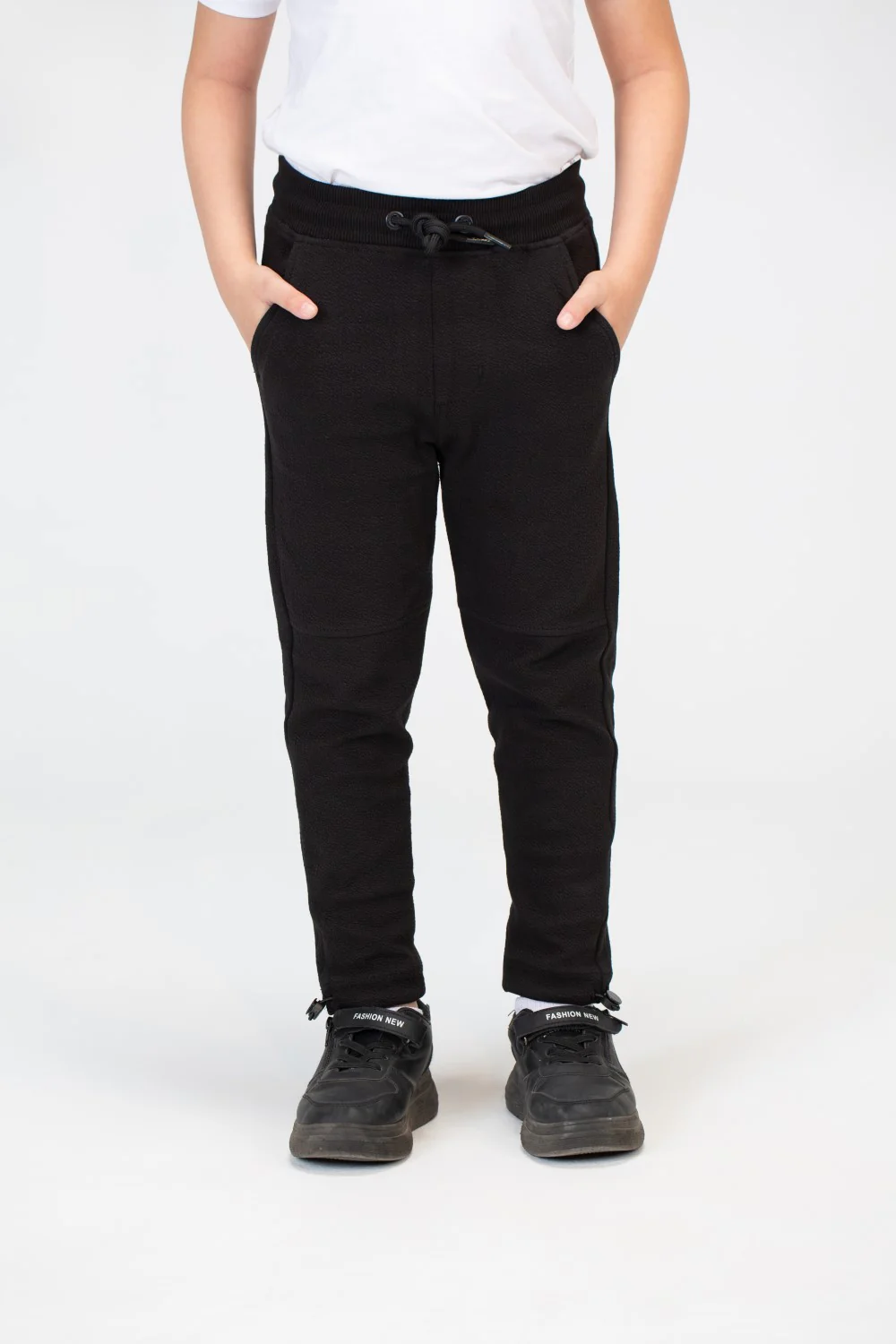 Boys Basic Plain Sweatpants With An Elastic Band In The Middle And A Back Pocket - Image 6