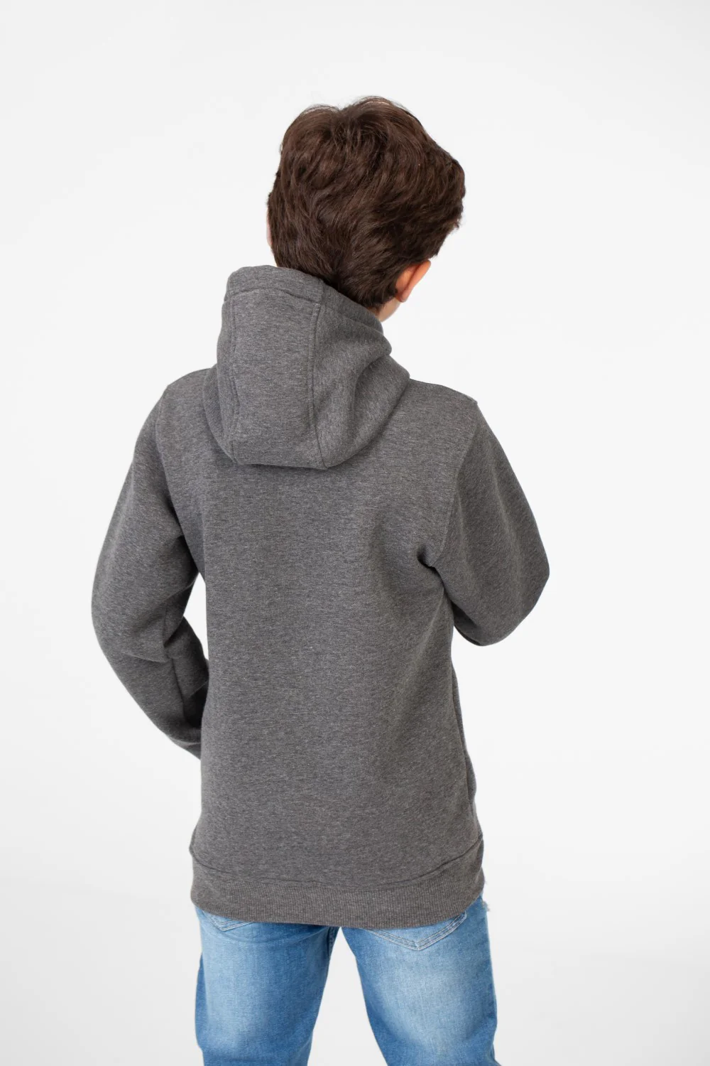 Boy's Basic Tomato Sweatshirt With Kangaroo Pocket - Image 2