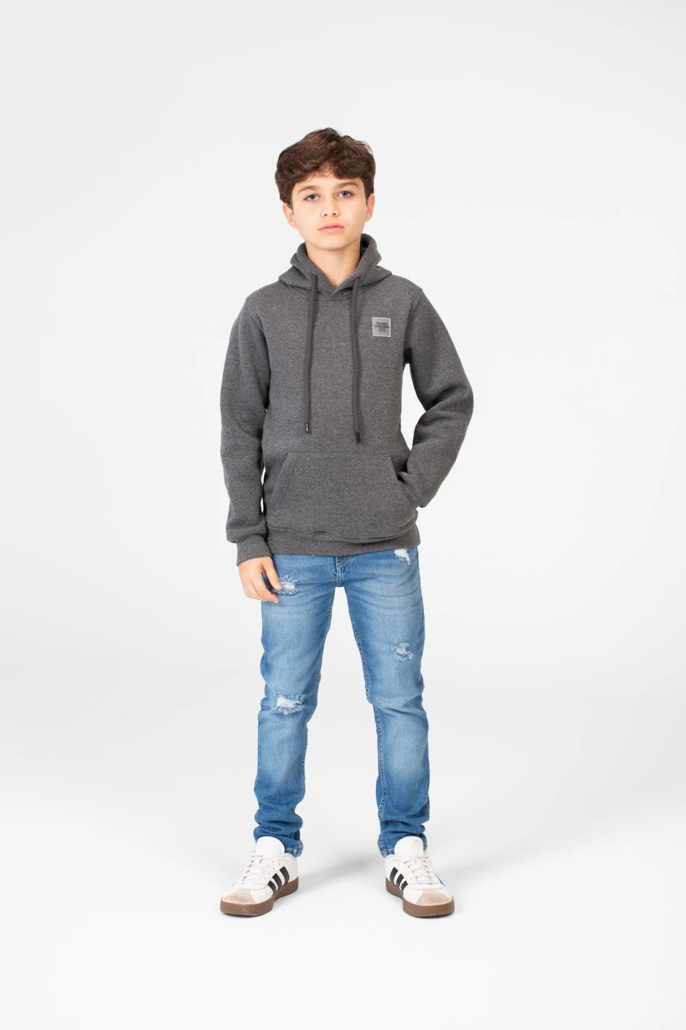 Boy's Basic Tomato Sweatshirt With Kangaroo Pocket - Image 4