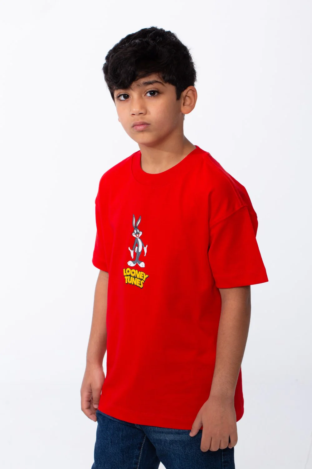Boy's Bold Multi-Character Graphic Print Short Sleeves Rounded Neckline Tomato Store All Day Comfort Fit T-Shirt - Image 4