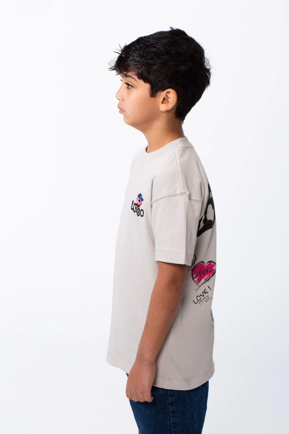 Boy's Tomato Store Breathable Fabric Playful Back Graphic Bold Artistic Sketches Crew Neck Slim Fit With Fun Active Everyday Wear T-Shirt - Image 4