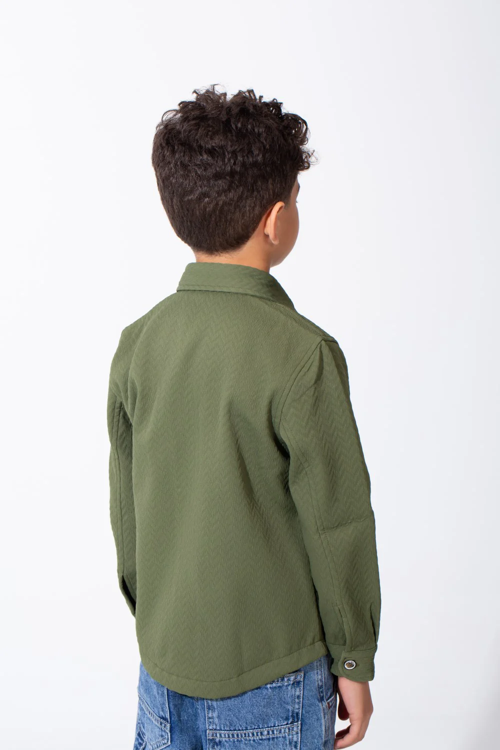 Boy's Button-Down Design Classic Collar Double Chest Pockets Textured Patterned Fabric Patch Print Versatile Warmth Slim Fit Shirt - Image 14