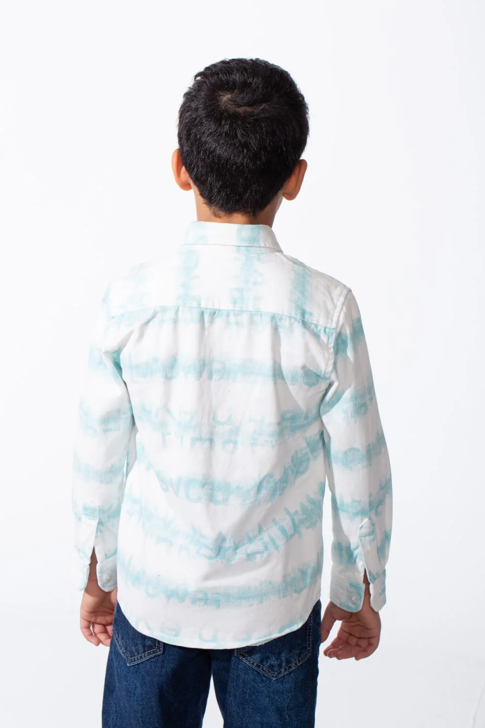 Boy's Button-Down Graphic Panels Left-Chest Utility Pocket Slim Fit Gabardine Shirt - Image 10