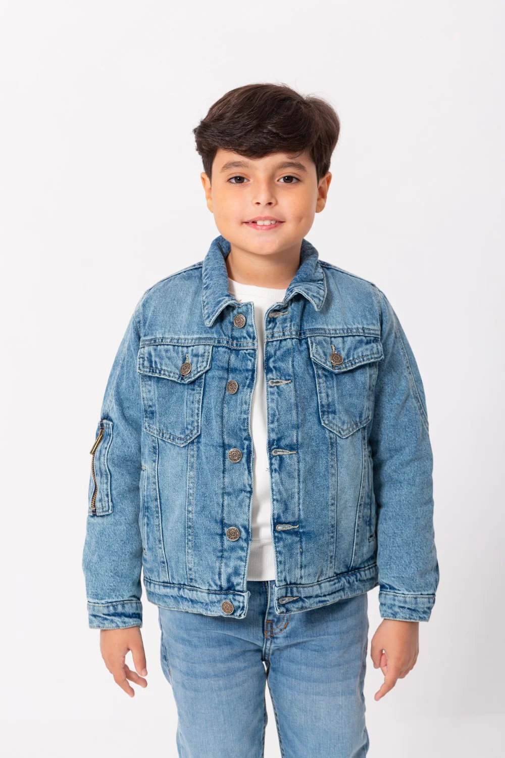 Boy's Casual Denim Slim Fit Jackets With Inside Fur - Image 4