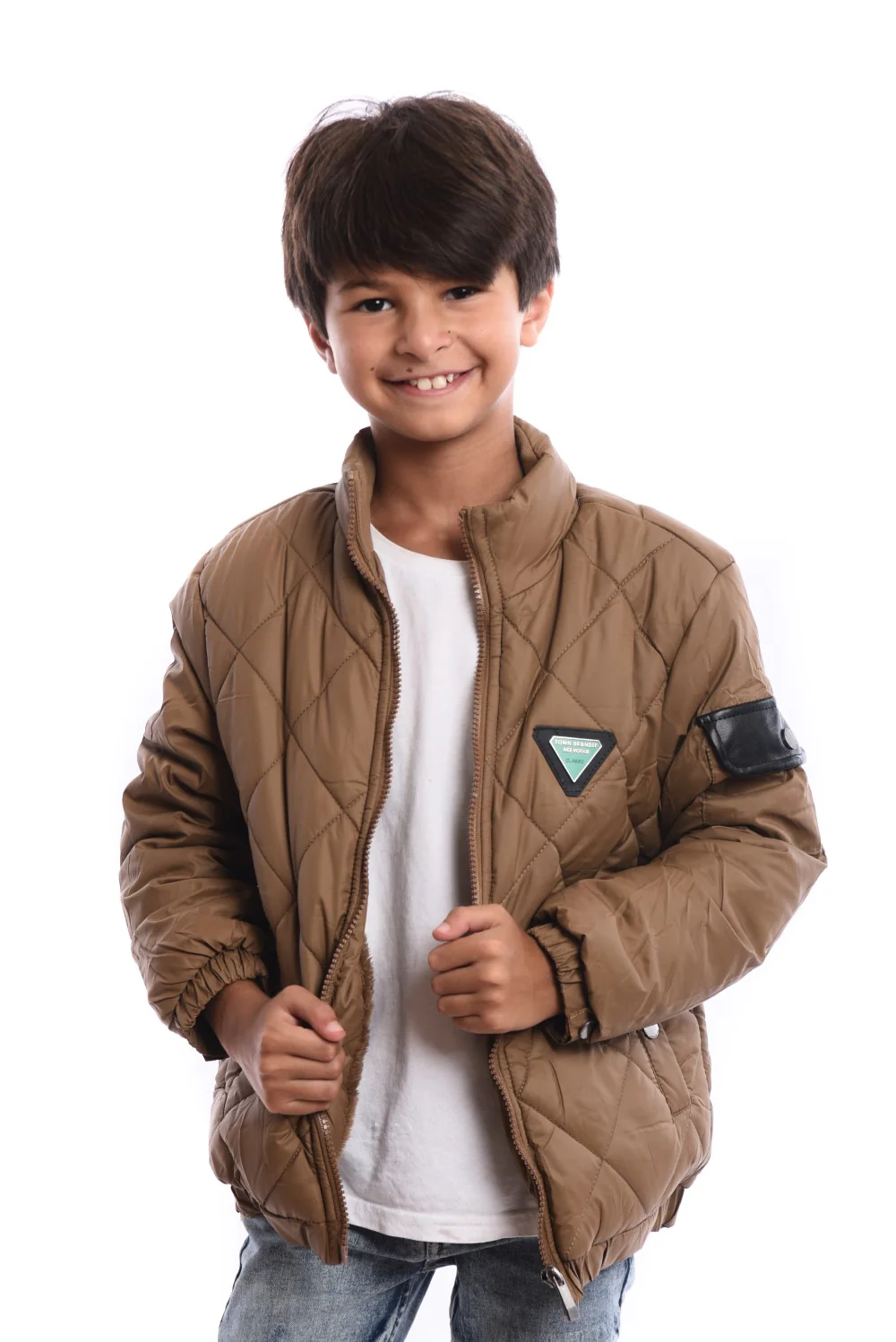 Boy's Casual Full Zipper Unique Style Padded Waterproof Jacket With Side Pocket - Image 5