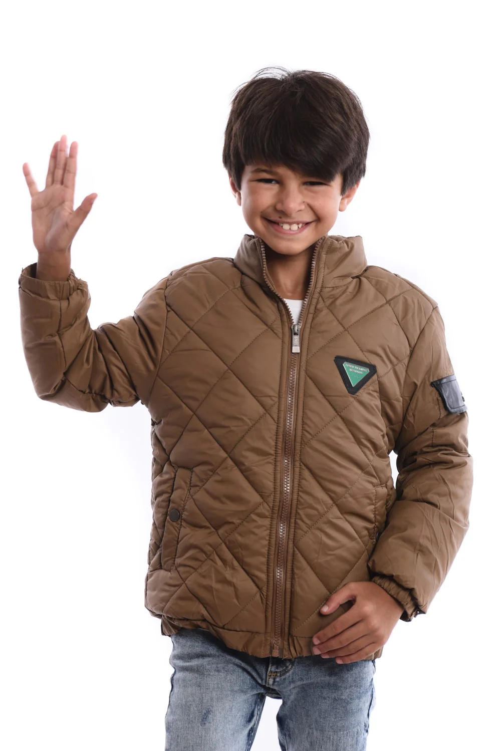 Boy's Casual Full Zipper Unique Style Padded Waterproof Jacket With Side Pocket - Image 7