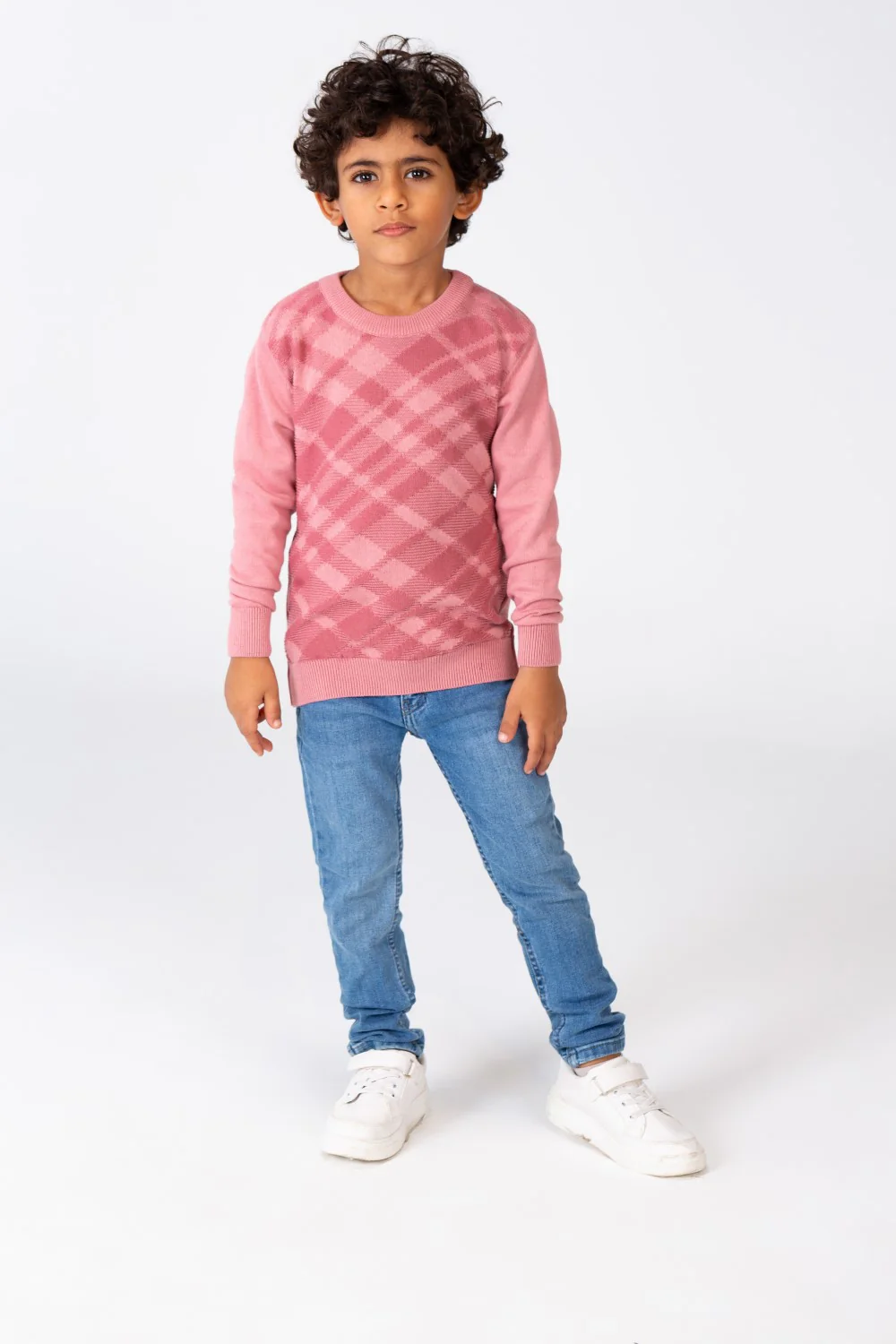 Boy's Checked Pullover With A Round Neck And Comfortable Cotton Material - Image 6