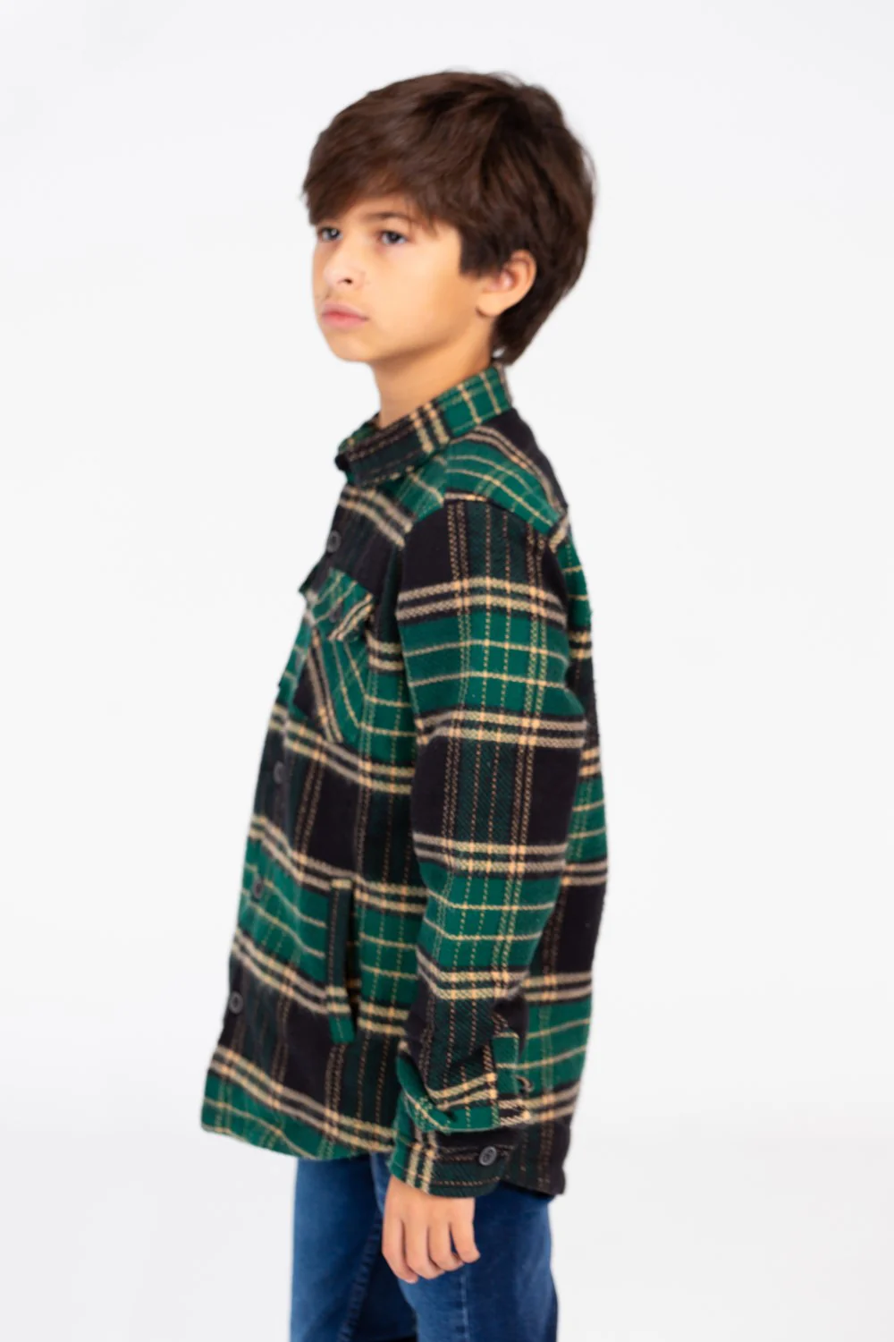 Boy's Checked Shirt With Front Pockets And Long Sleeves - Image 3