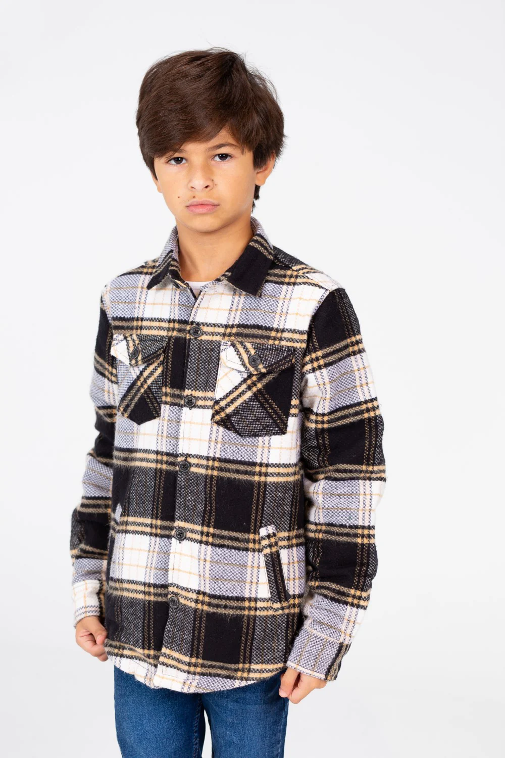 Boy's Checked Shirt With Front Pockets And Long Sleeves - Image 5