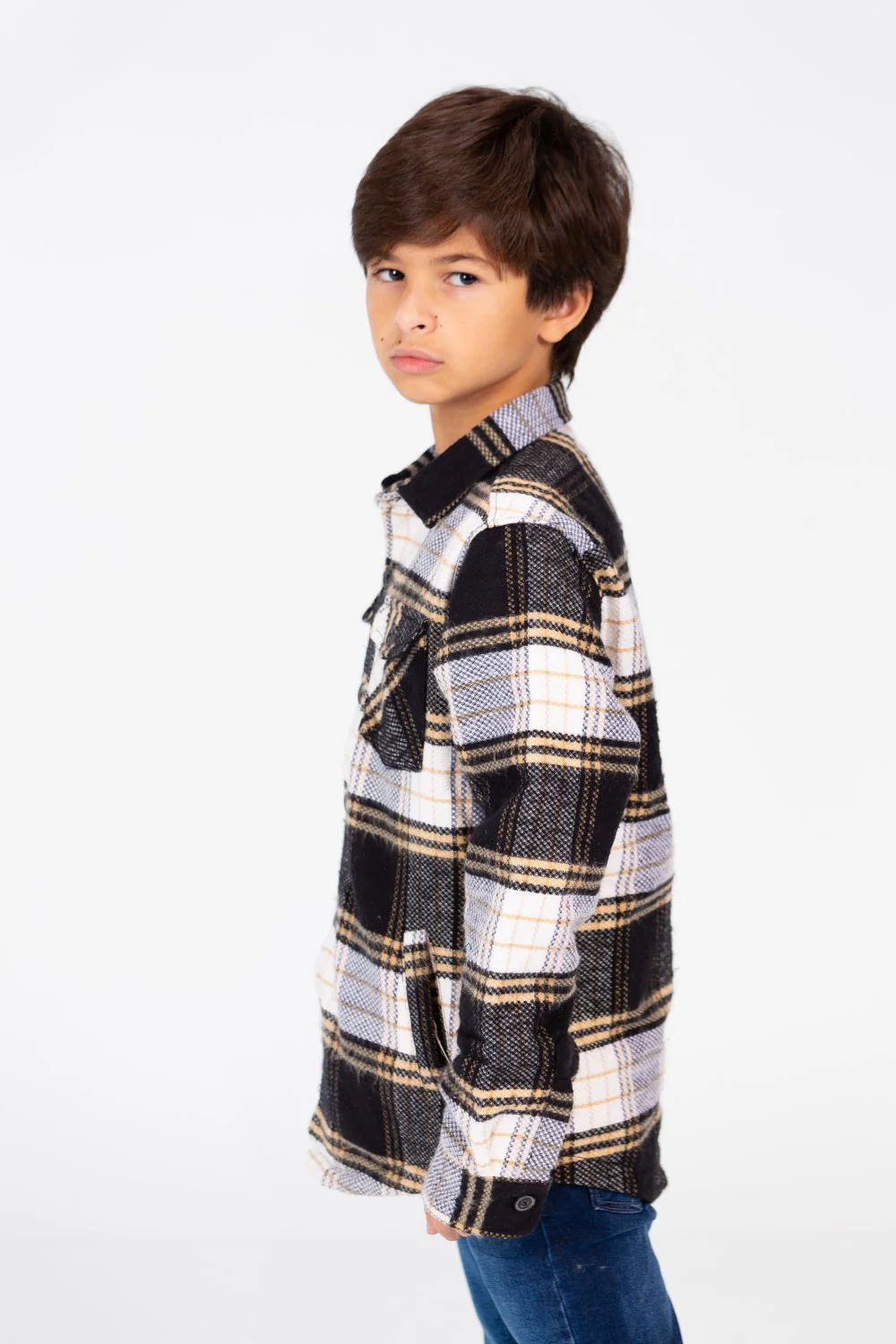 Boy's Checked Shirt With Front Pockets And Long Sleeves - Image 7