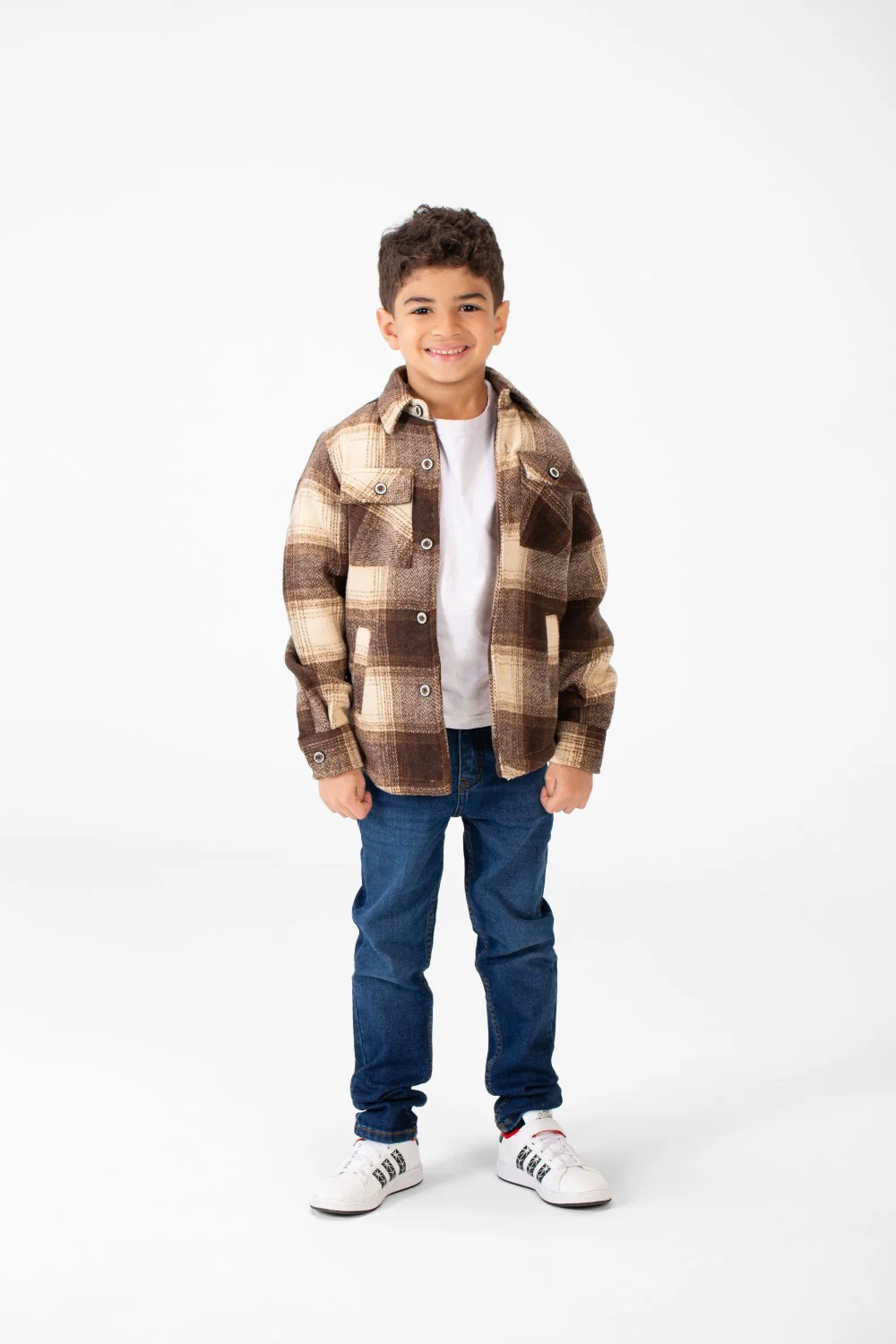 Boy's Ckecked Fur Padded Shirt With Buttons Closure - Image 8