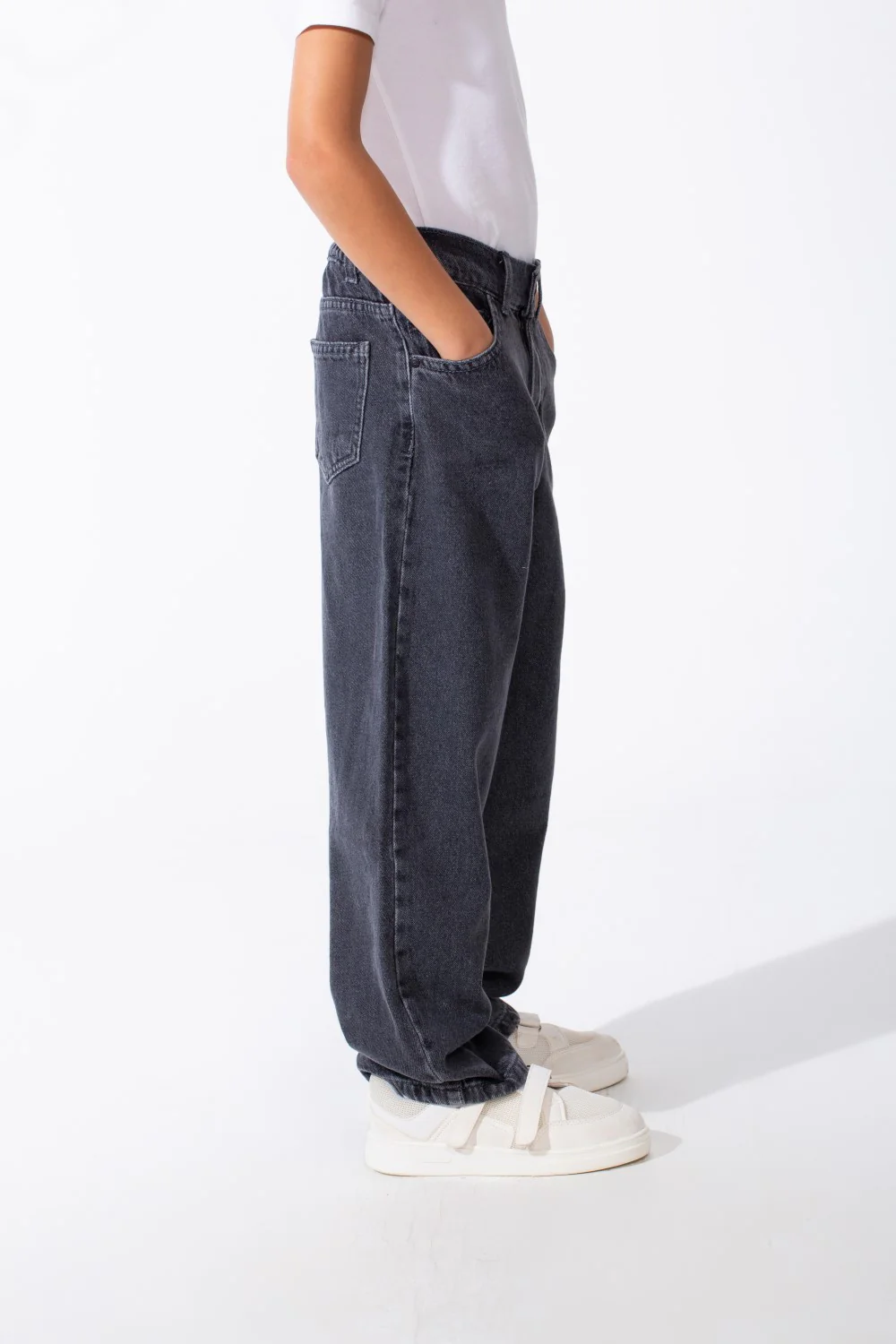 Boy's Classic Boyfriend Design Secure Button Zipper Fly Closure Traditional Five-pocket Layout Relaxed Fit Suitable For Casual Occasion Jains Pants - Image 14