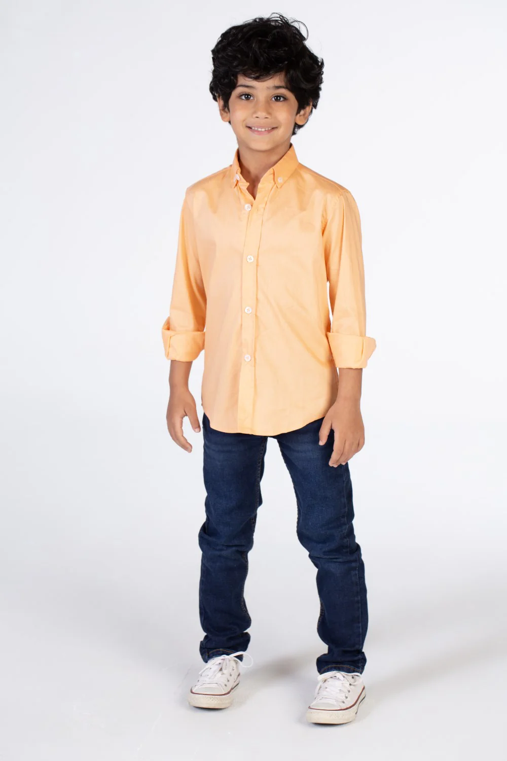 Boys Classic Plain Poplin Lycra Shirt With Button Front - Image 10