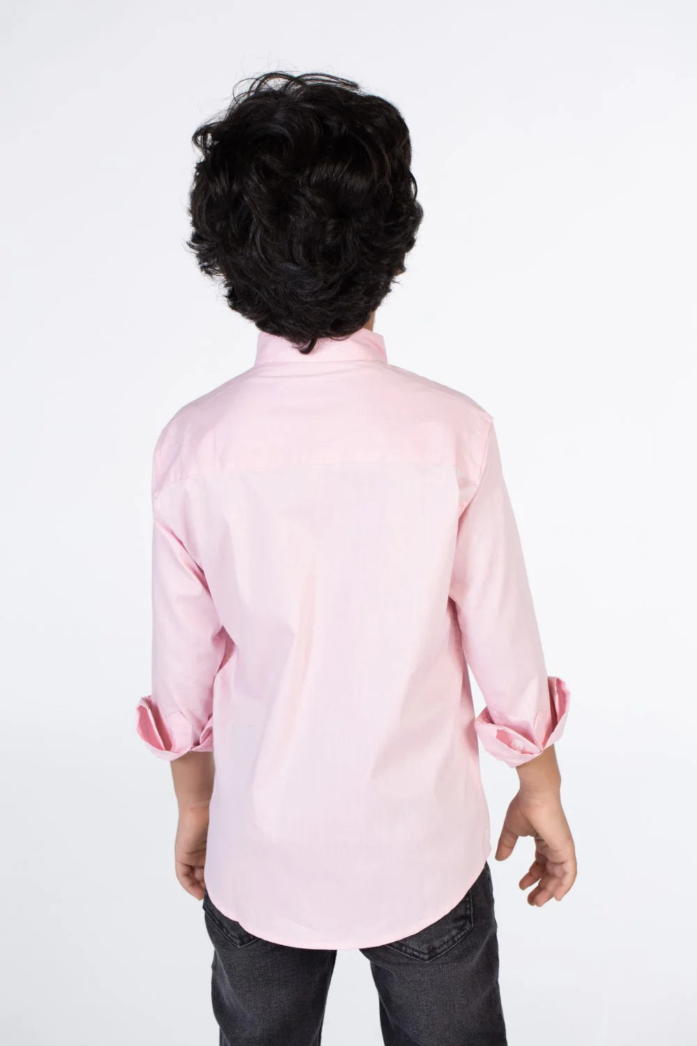 Boys Classic Plain Poplin Lycra Shirt With Button Front - Image 14