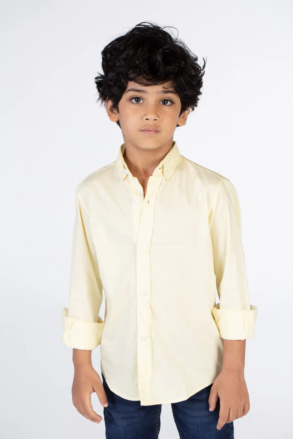 Boys Classic Plain Poplin Lycra Shirt With Button Front - Image 21