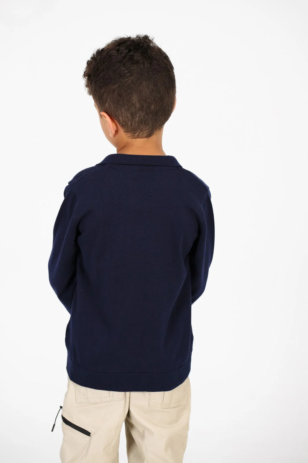 Boy's Cotton Long sleeves Polo Pullover Sweater - Image 10