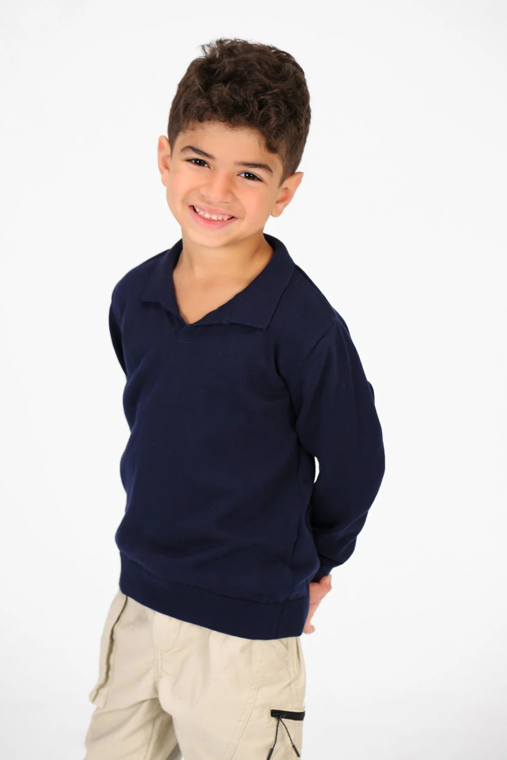 Boy's Cotton Long sleeves Polo Pullover Sweater - Image 11