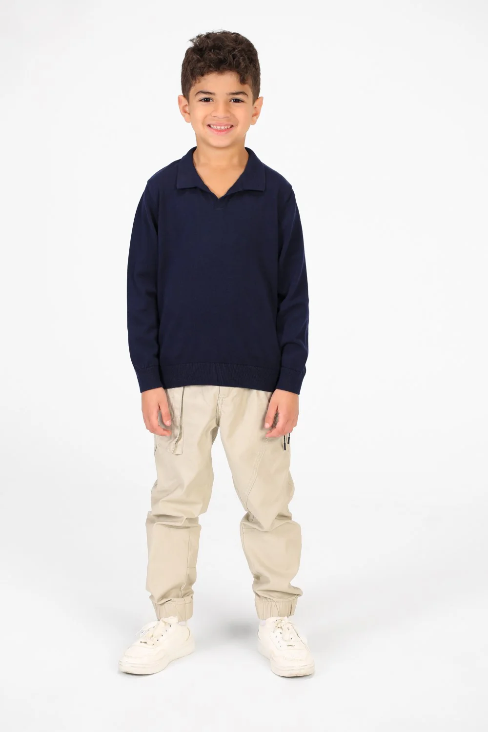 Boy's Cotton Long sleeves Polo Pullover Sweater - Image 12