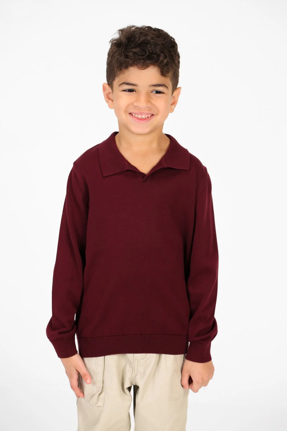 Boy's Cotton Long sleeves Polo Pullover Sweater - Image 13
