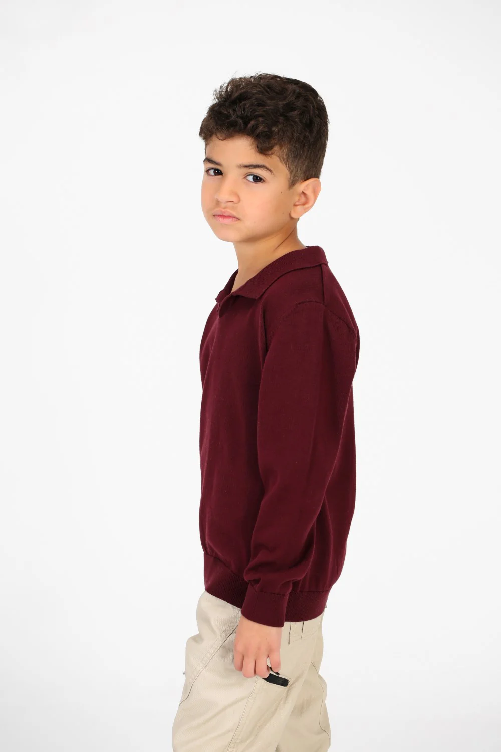 Boy's Cotton Long sleeves Polo Pullover Sweater - Image 15