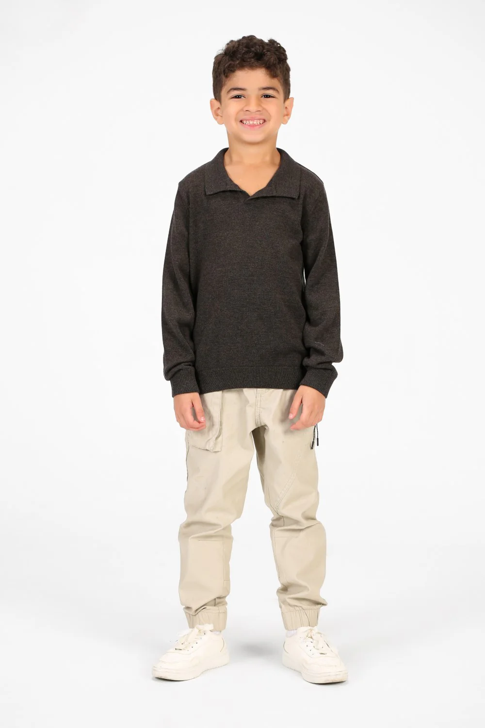 Boy's Cotton Long sleeves Polo Pullover Sweater - Image 4