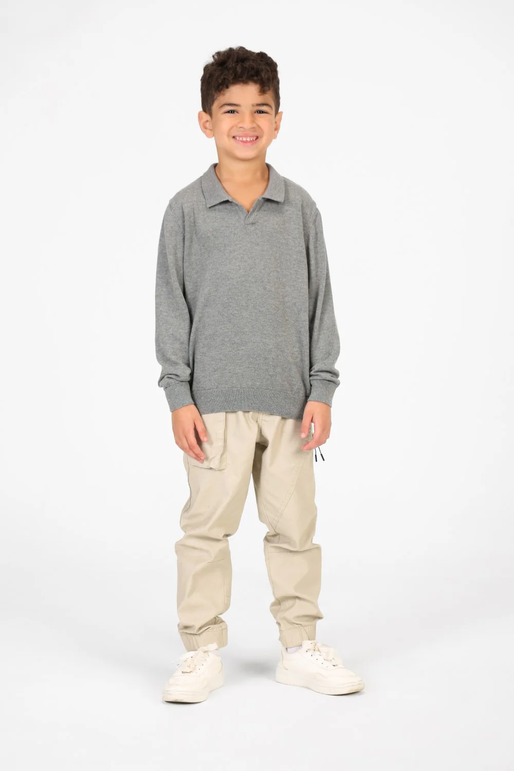 Boy's Cotton Long sleeves Polo Pullover Sweater - Image 8