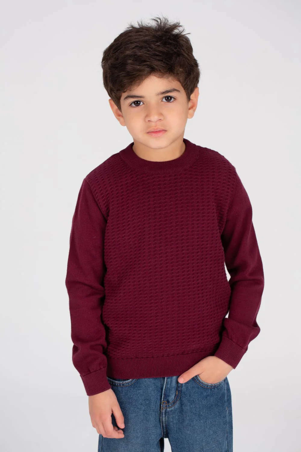 Boy's Crew neck Made Of Soft Basic Pullover - Image 18