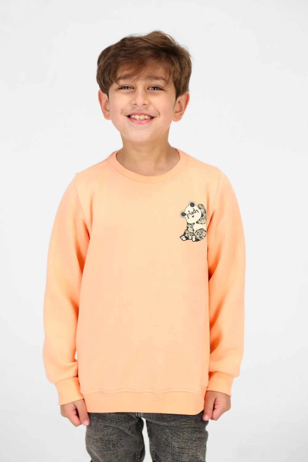 Boy's Crew Neck Panda Print Sweatshirt - Image 5