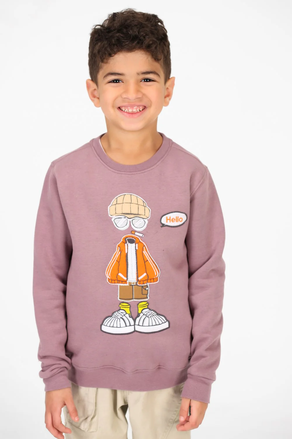 Boy's Crew Neck Sweatshirt With Graphic Print On The Front - Image 5