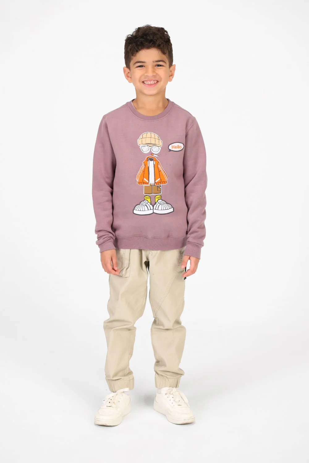 Boy's Crew Neck Sweatshirt With Graphic Print On The Front - Image 8