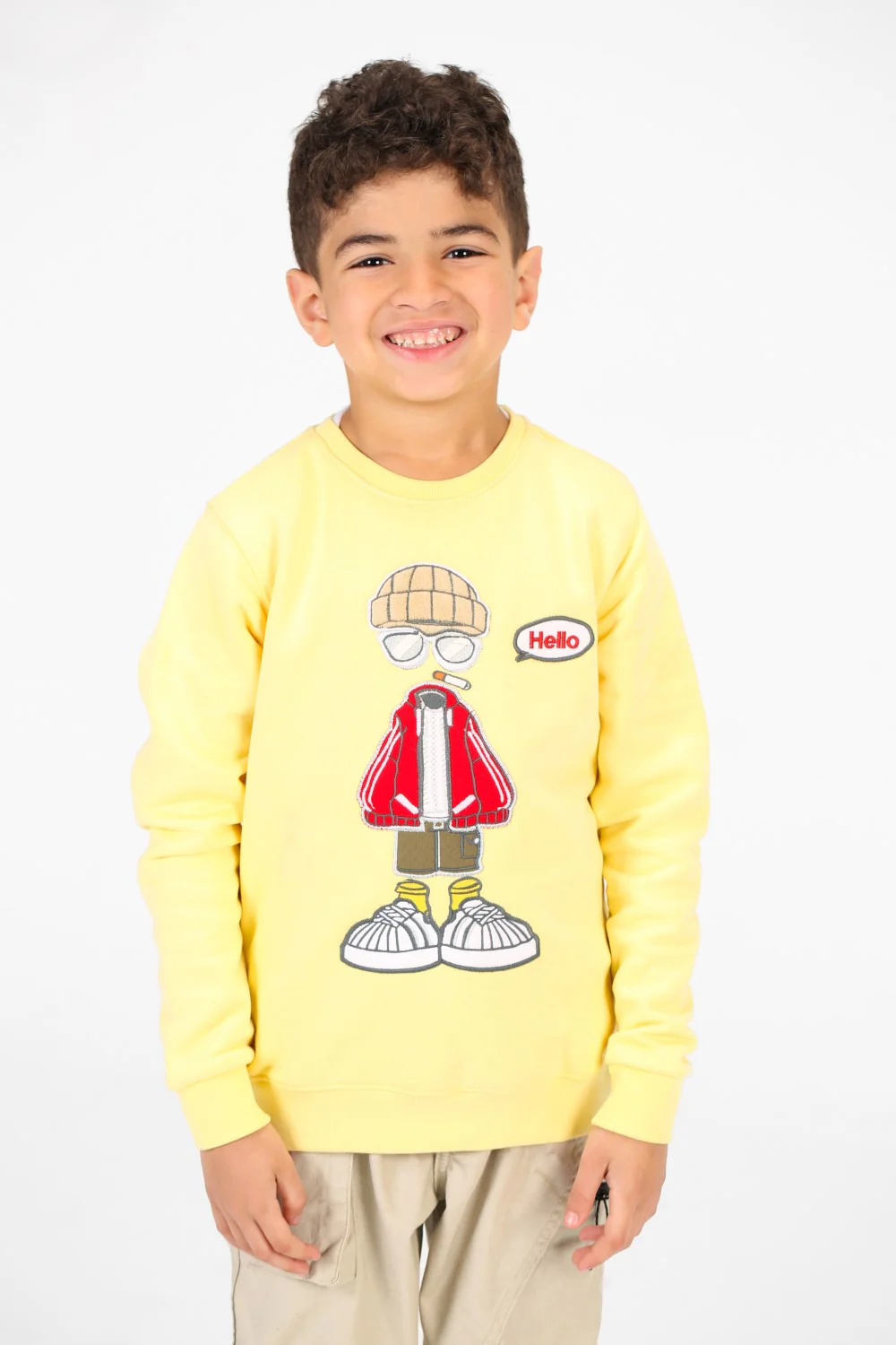 Boy's Crew Neck Sweatshirt With Graphic Print On The Front - Image 9