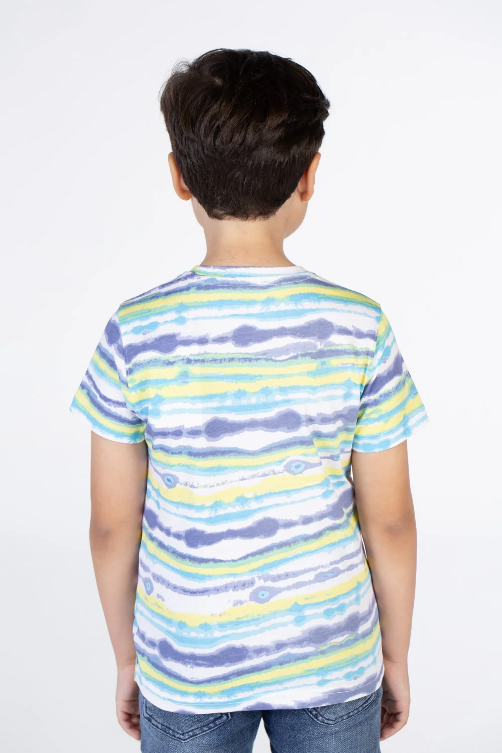 Boys Cross-Striped Half Sleeve T-shirt With Take The Chance Print - Image 5