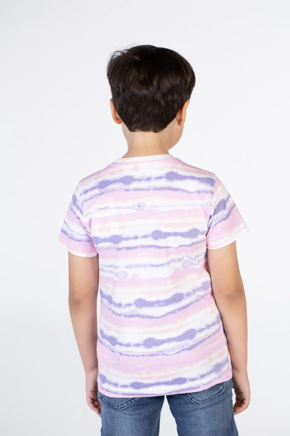 Boys Cross-Striped Half Sleeve T-shirt With Take The Chance Print - Image 8