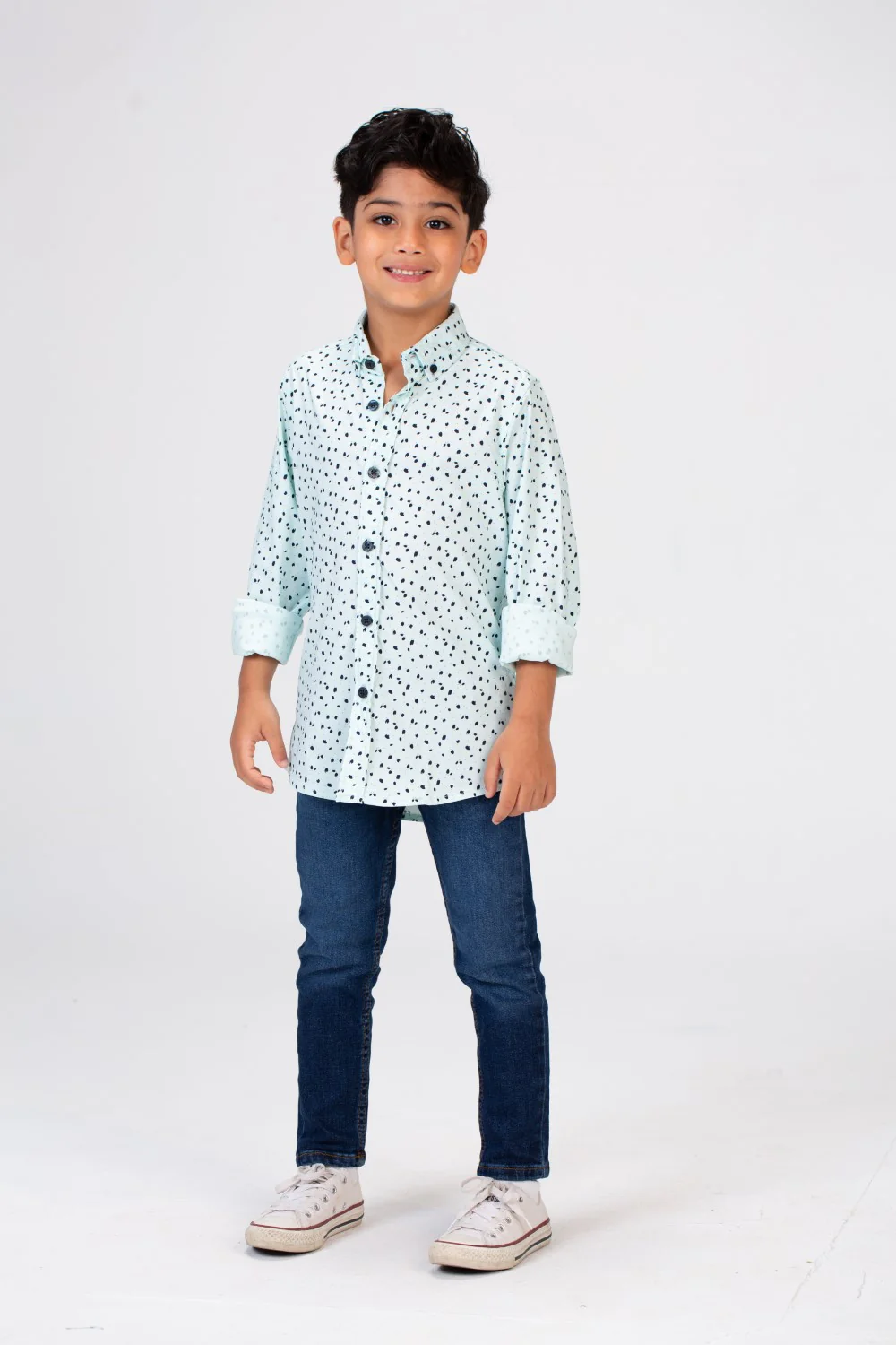 Boys Dotted Shirt With Long Sleeves And Printed Poplin Material - Image 4