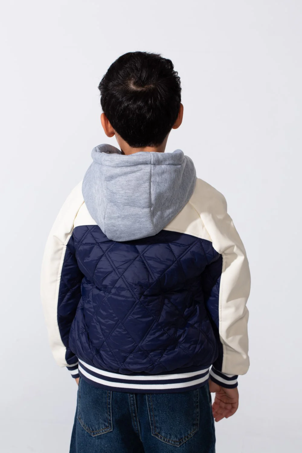 Boy's Double Layer Melton Hood Water Proof Baseball Varsity Jacket - Image 10