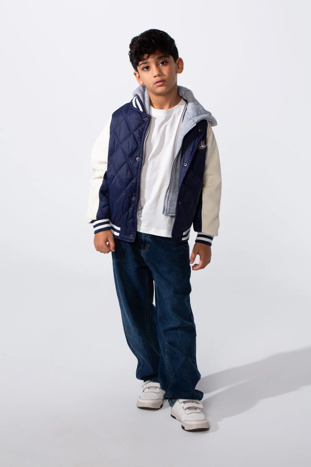 Boy's Double Layer Melton Hood Water Proof Baseball Varsity Jacket - Image 11
