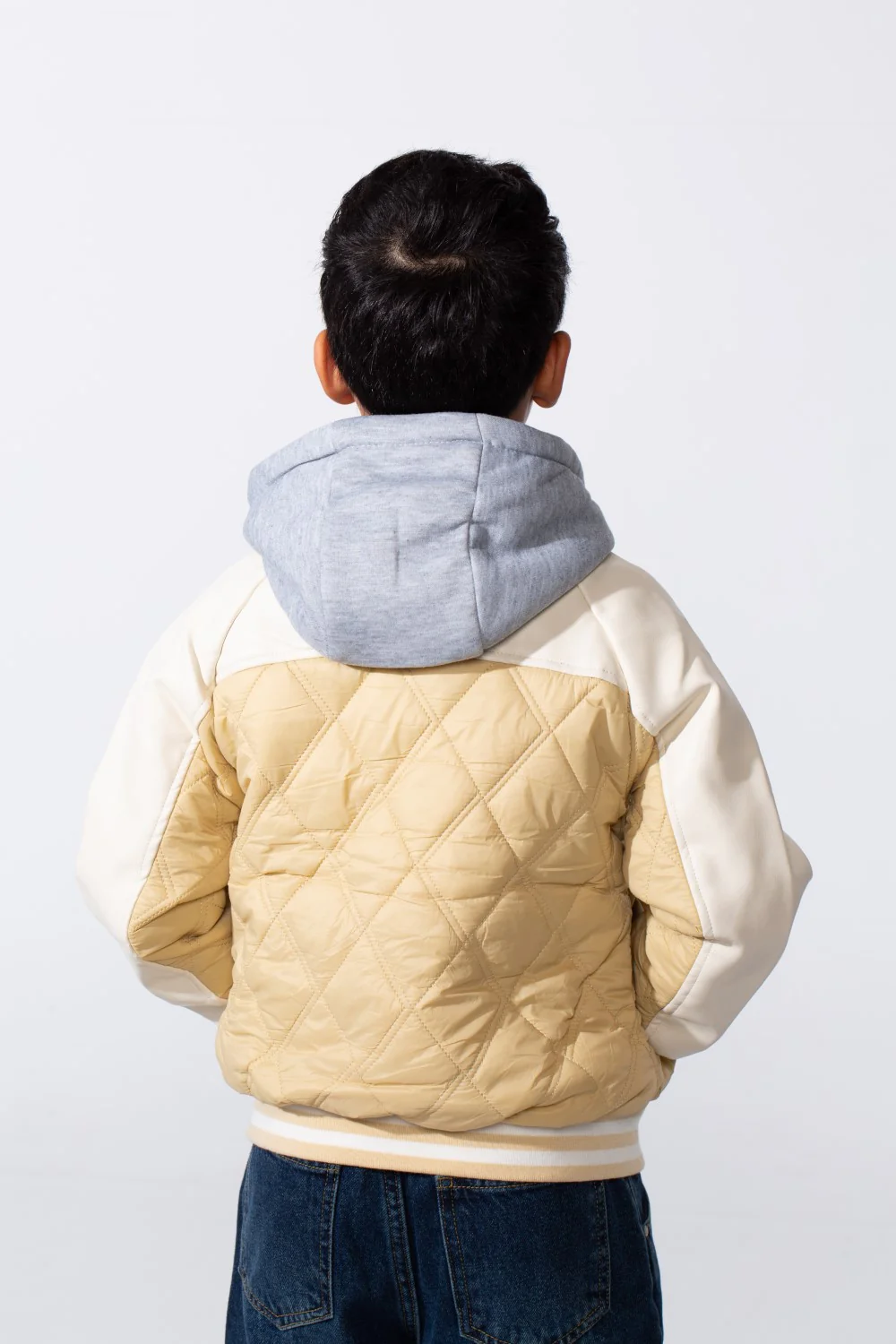 Boy's Double Layer Melton Hood Water Proof Baseball Varsity Jacket - Image 6