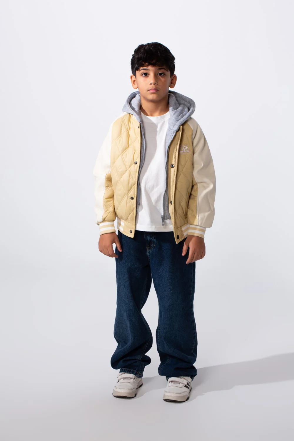 Boy's Double Layer Melton Hood Water Proof Baseball Varsity Jacket - Image 7