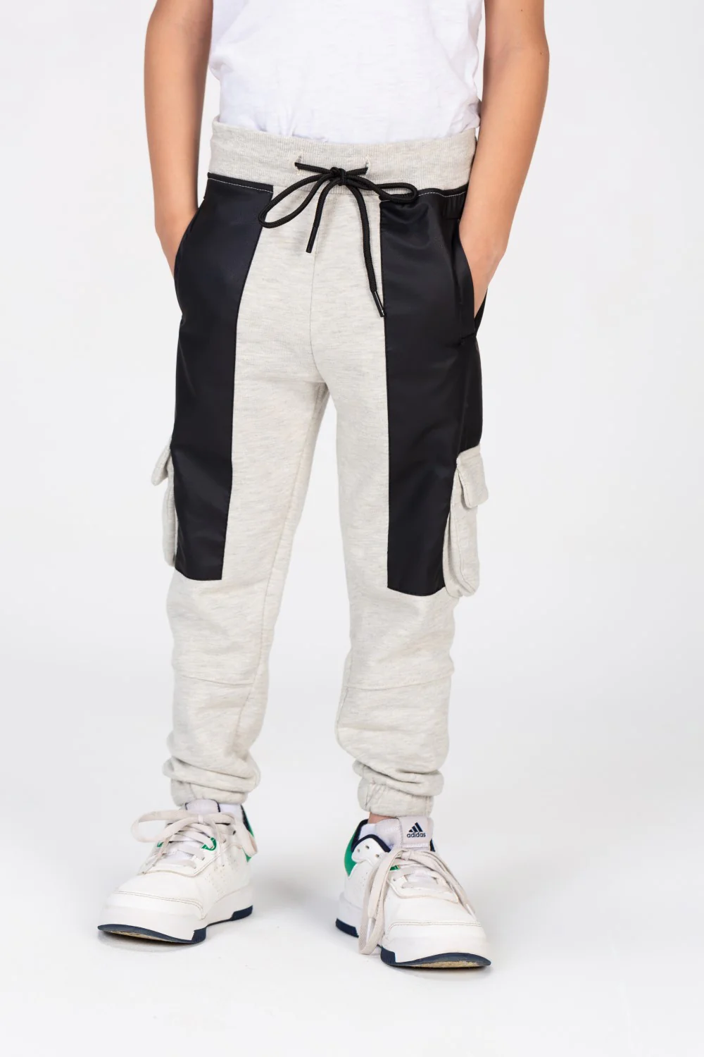 Boy's Elastic Waist Comfortable Leather Sweatpants - Image 10