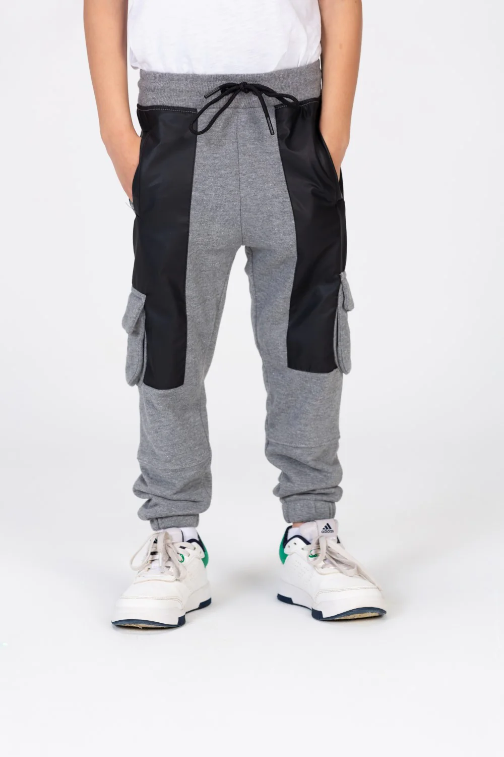 Boy's Elastic Waist Comfortable Leather Sweatpants - Image 4